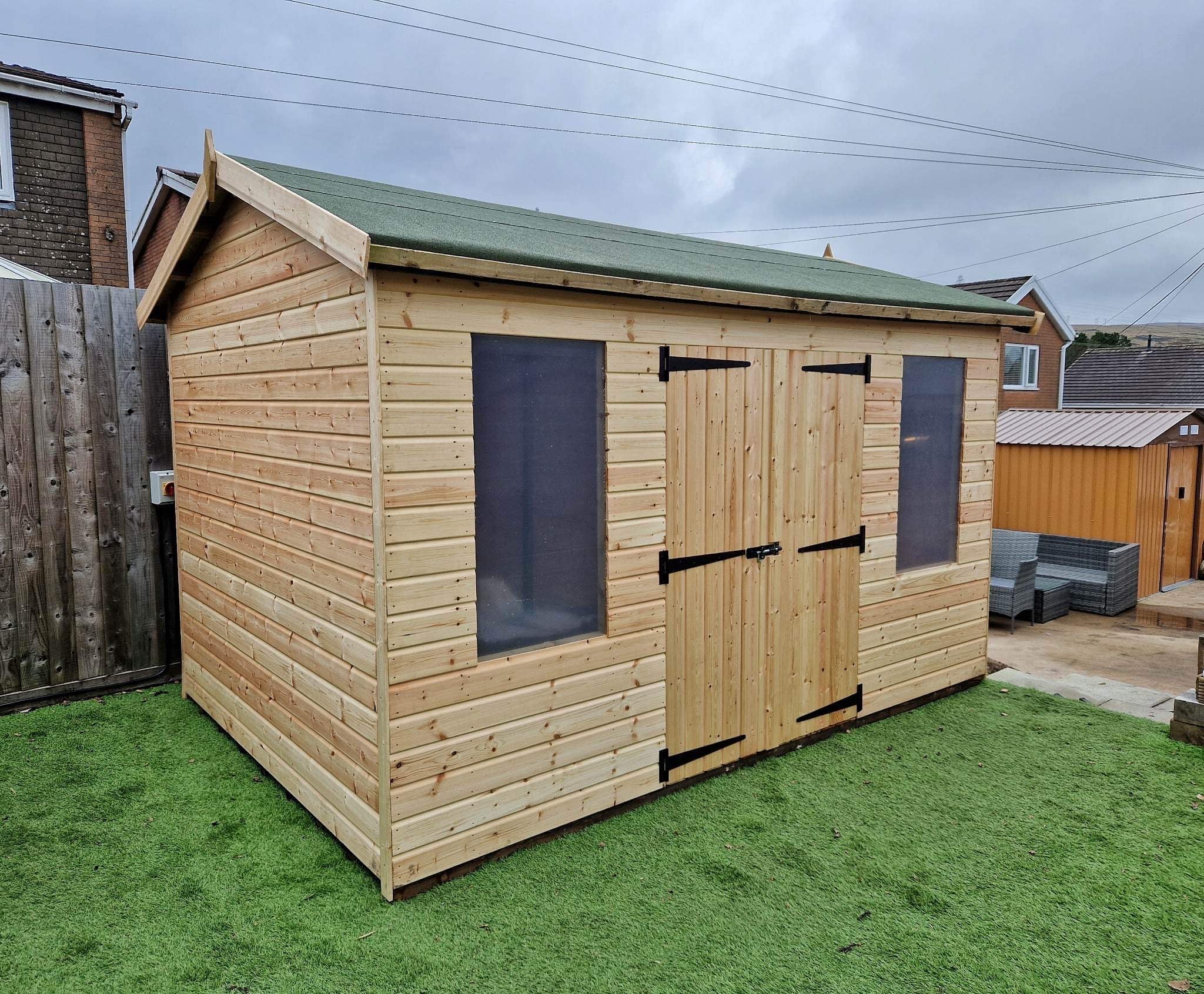 12' x 8' Wooden Shed - 12mm Shiplap - 50mm Frame