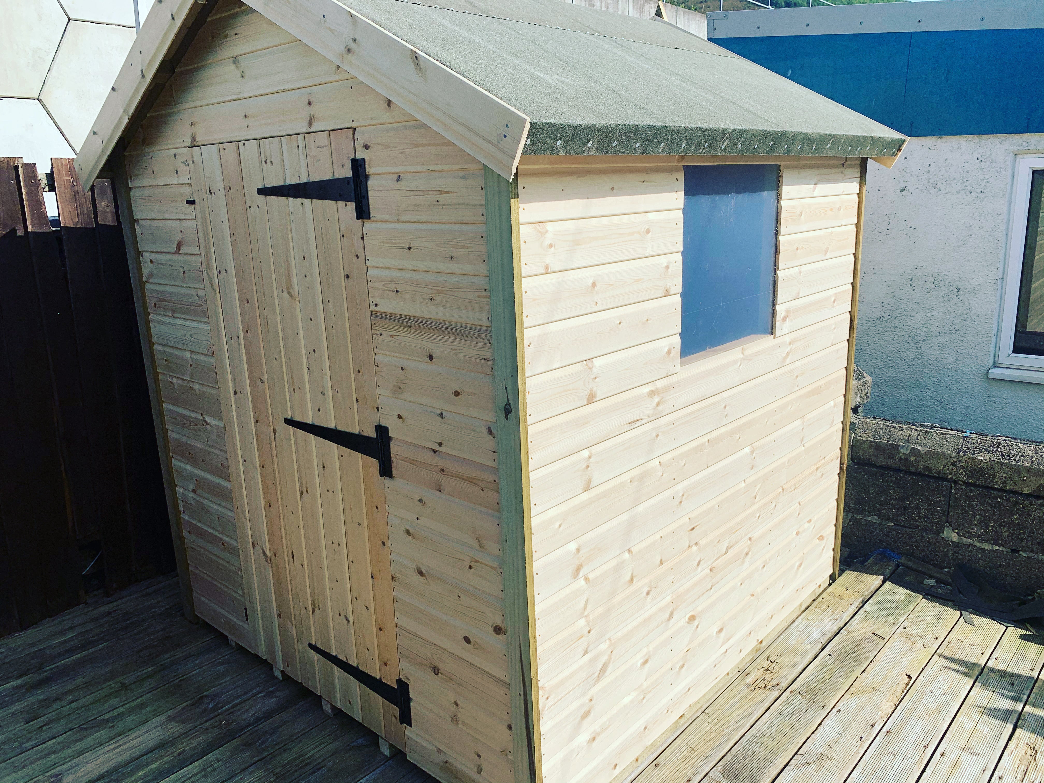 6' x 6' Wooden Shed - 12mm Shiplap - 50mm Frame