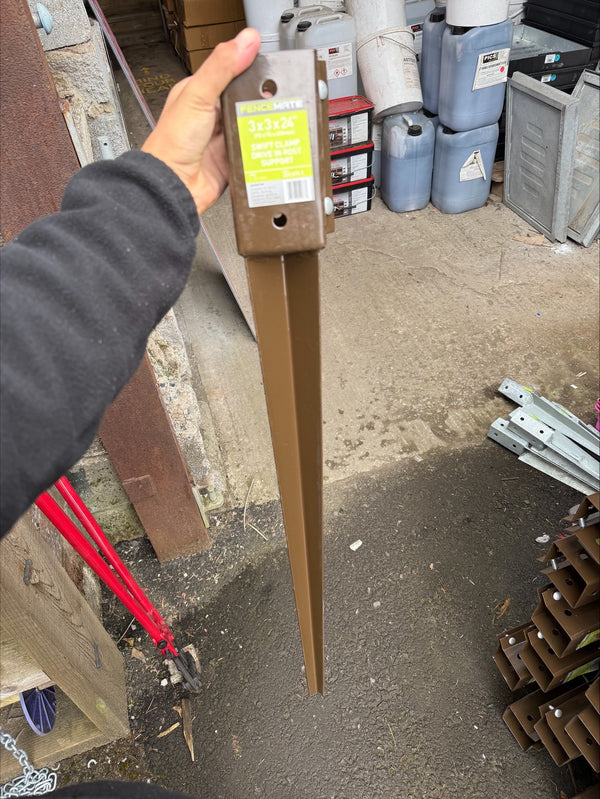 Fence Post Support Brown 600 Spike