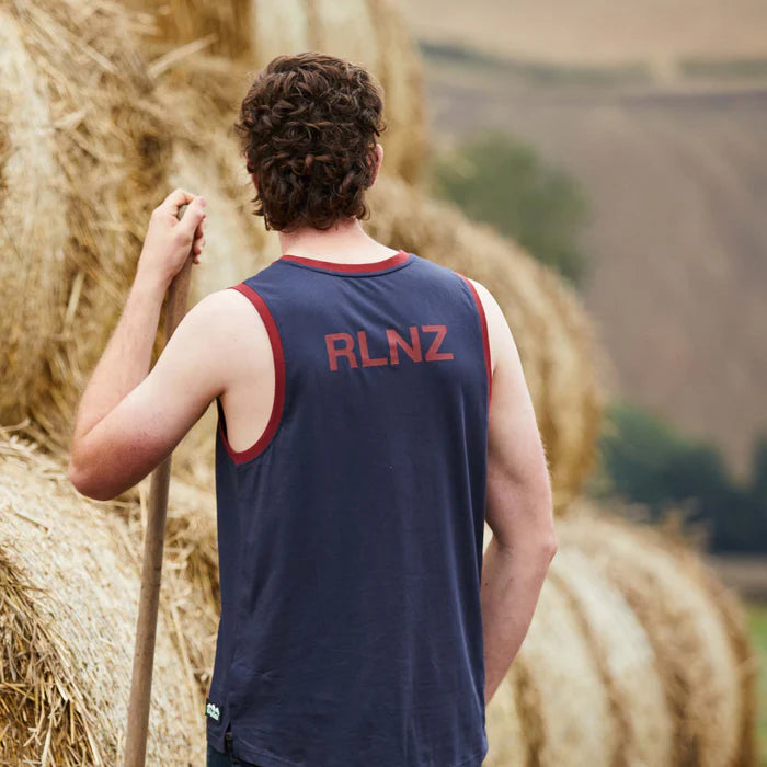 Backslider Singlet Top Navy Mult