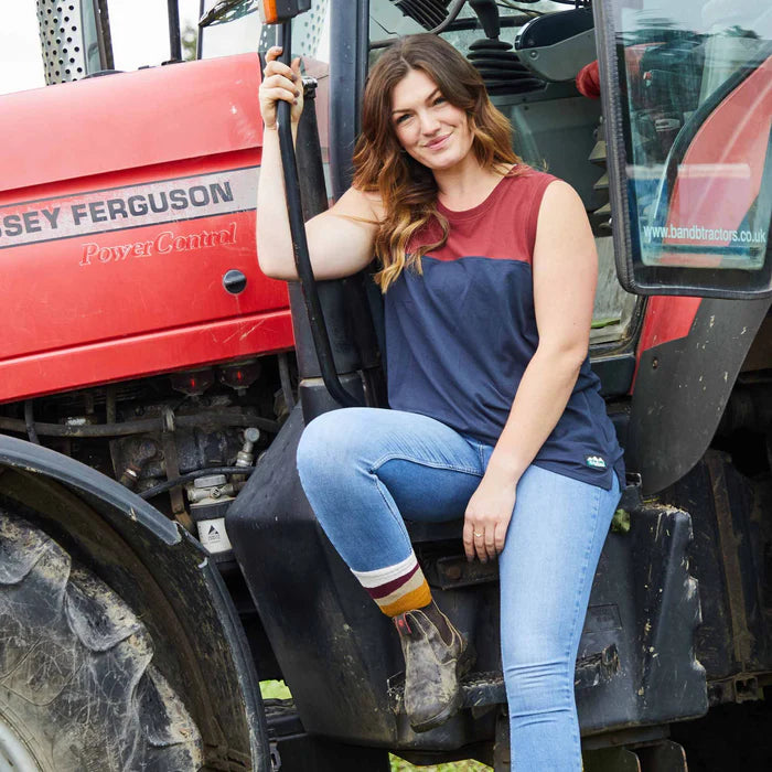Backslider Singlet Top Navy Mult