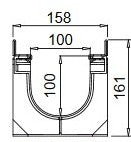 D400 Polypropylene Channel 1 Metre