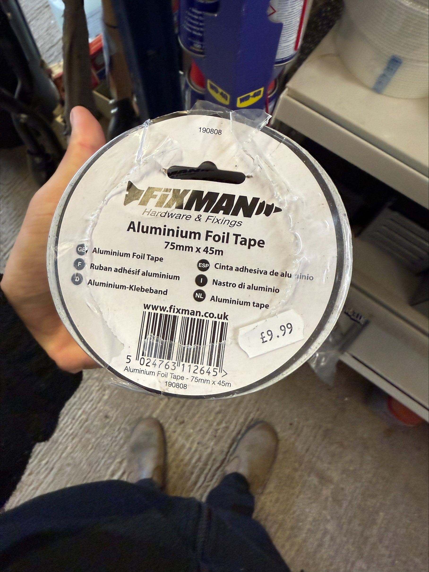 Fixman (190288) Aluminium Foil Tape 75mm x 45m