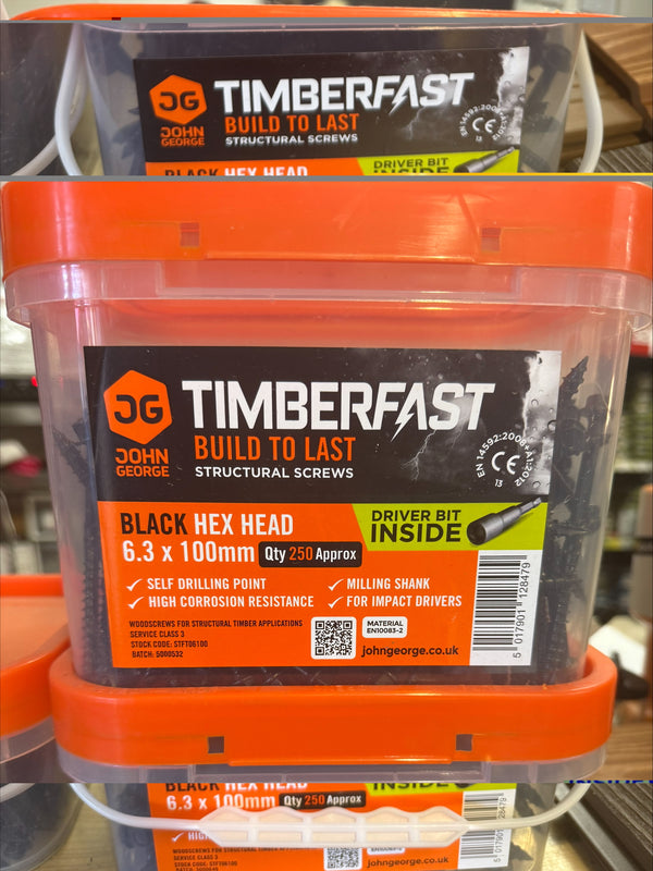 Timber Fast Black Hex Head