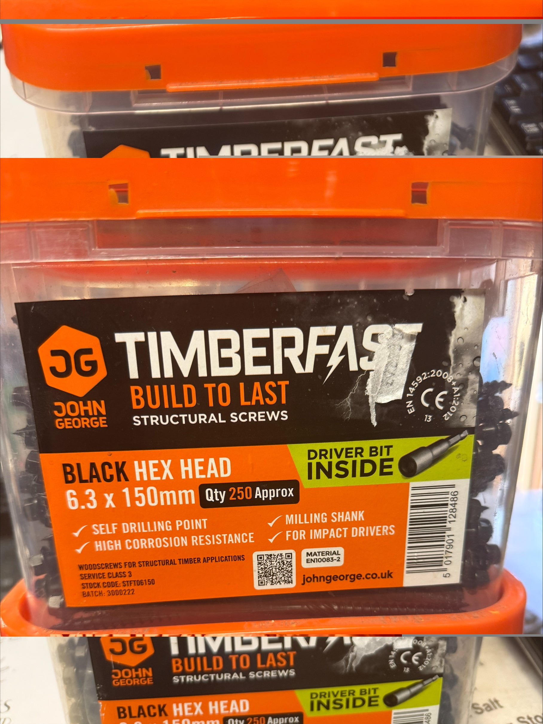 Timber Fast Black Hex Head