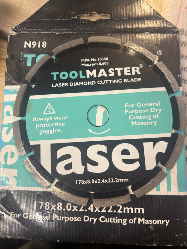 ToolMaster Laser Diamond Cutting Blade 178mmx8.0x2.4x22.2mm