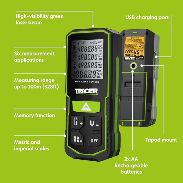 Tracer Laser Measure 100m  ( Green Line)