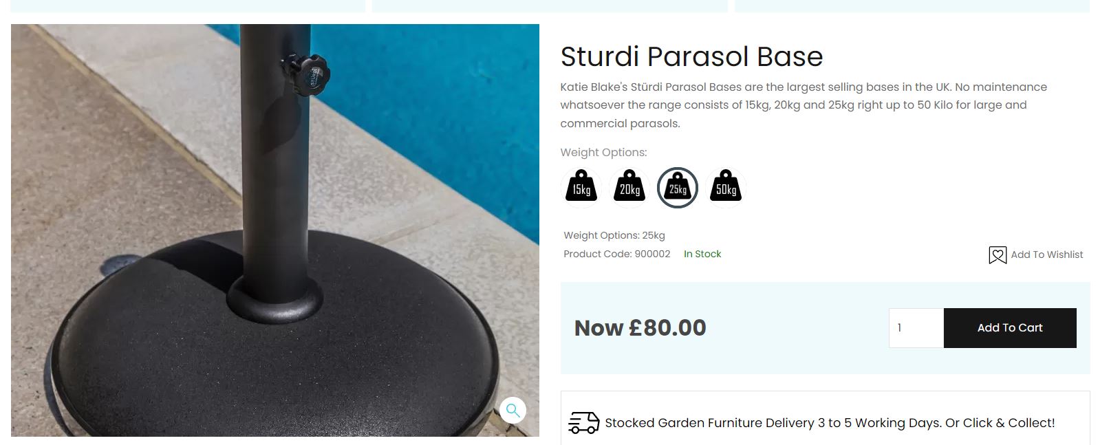 25kg Sturdi  Parasol Base £59.99