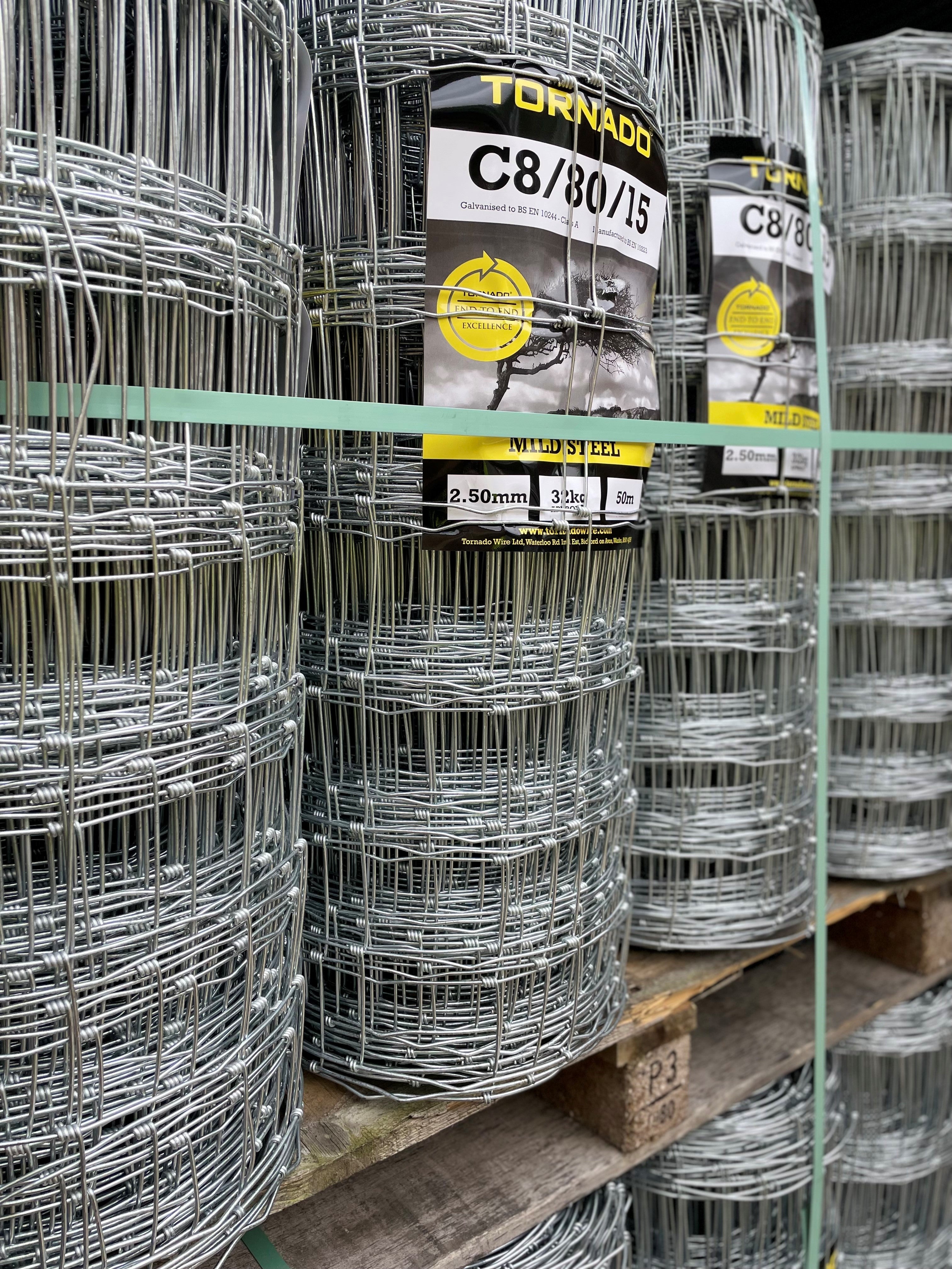 Suregreen Galvanized Steel Stock Fencing - 0.8m X 50m Roll, C8/80/15, For Sheep, Pigs, Livestock