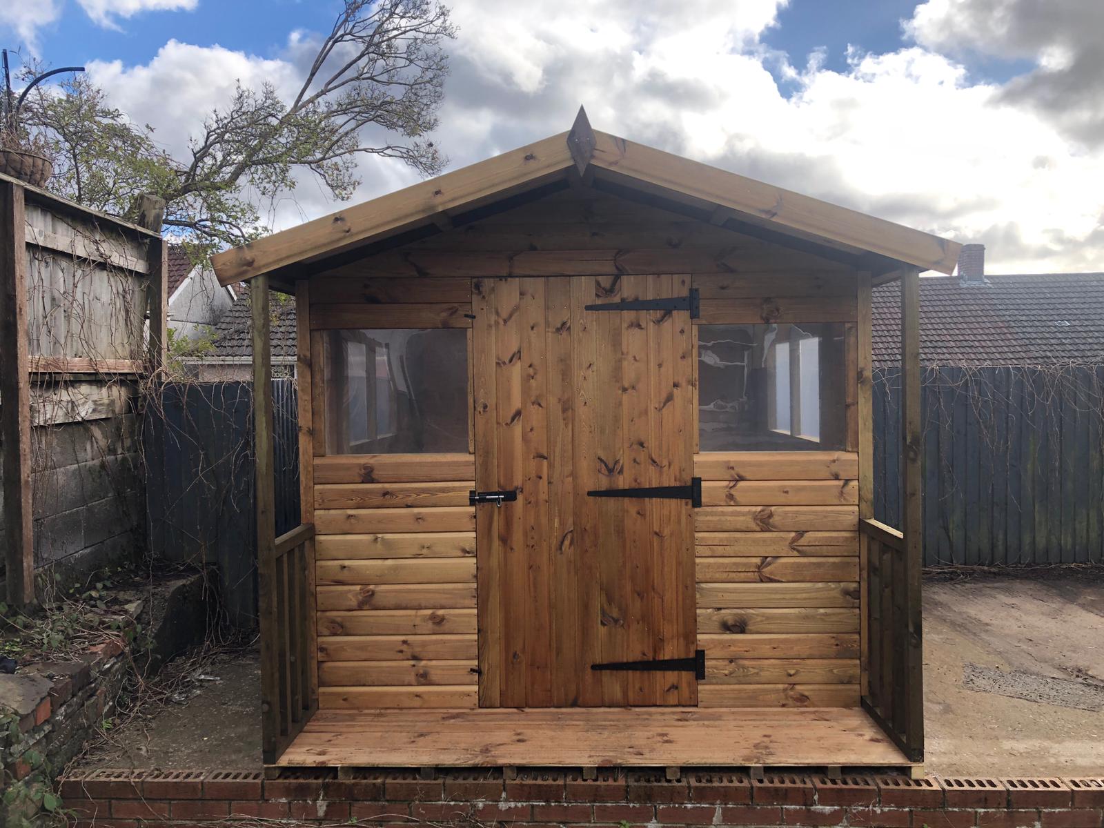 8' x 6' Wooden Summer House - 12mm Shiplap - 38mm Frame