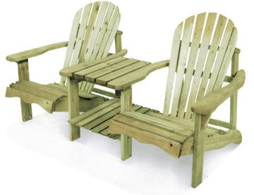 Double Relaxer Garden Chair with Table