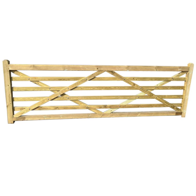 Field / Farm 6 Rail Timber Gate with Heavy Bottom- 915mm - 4575mm